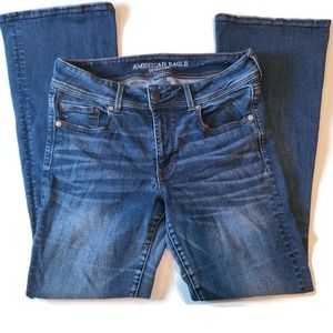 American Eagle Kick Boot Medium Wash Jeans Sz 12 Womens Bootcut Blue Denim AE.